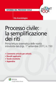Title: Processo civile: la semplificazione dei riti, Author: Vito Amendolagine