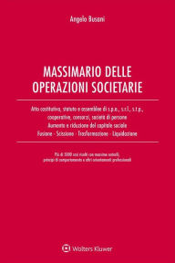 Title: Massimario delle operazioni societarie, Author: Angelo Busani