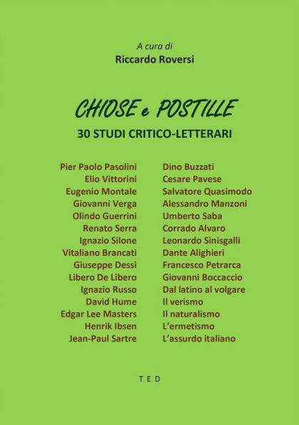 Chiose e Postille: 30 studi critico-letterari