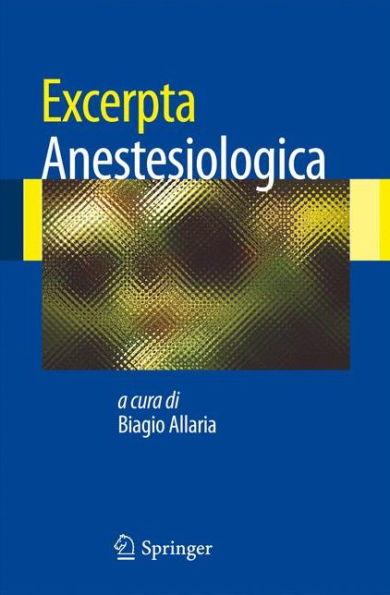 Excerpta Anestesiologica / Edition 1
