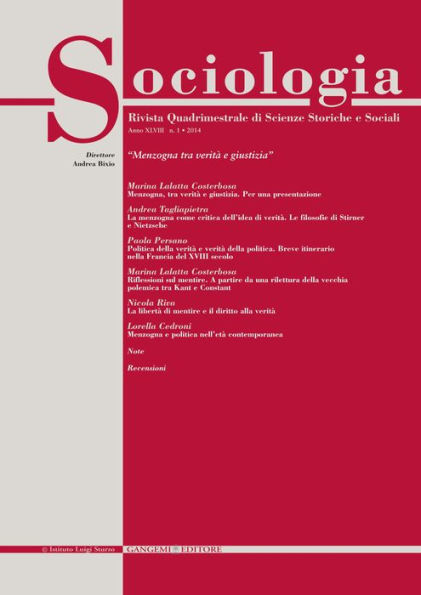 Sociologia n. 1/2014: Rivista quadrimestrale di Scienze Storiche e Sociali