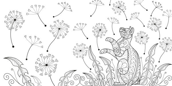Relaxing Cats Coloring Book