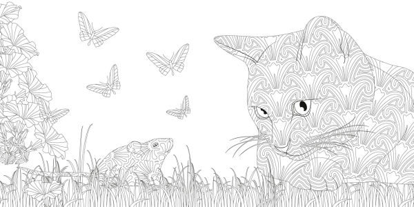 Relaxing Cats Coloring Book