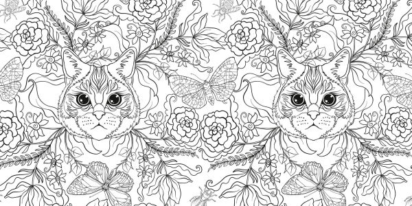 Relaxing Cats Coloring Book