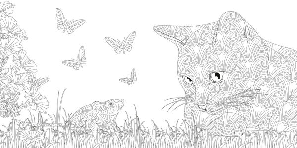 Relaxing Cats Coloring Book