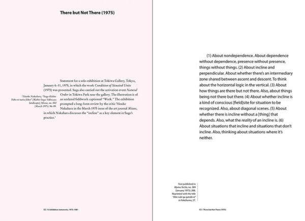 Kishio Suga: Writings: 1969-1979