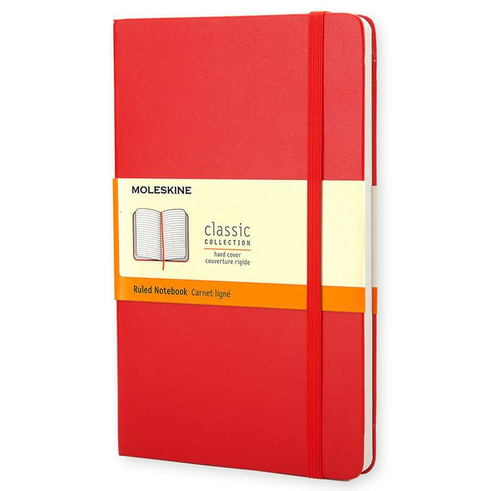 Moleskine Classic Notebook, Pocket, Ruled, Red, Hard Cover (3.5 x 5.5)