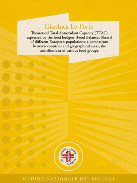 Theoretical Total Antioxidant Capacity (TTAC) expressed by the food budgets (Food Balances Sheets) of different European populations: a comparison between countries and geographical areas, the contributions of various food groups.