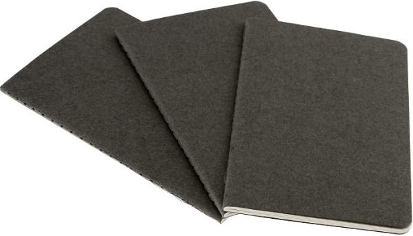 Moleskine Cahier Journal (Set of 3), Large, Squared, Pebble Grey, Soft Cover (5 x 8.25)