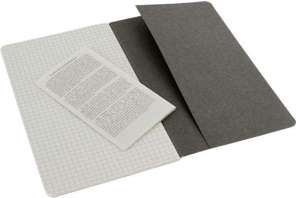 Moleskine Cahier Journal (Set of 3), Large, Squared, Pebble Grey, Soft Cover (5 x 8.25)