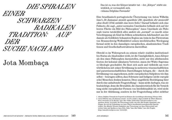 The Faculty of Sensing: Thinking with, through, and by Anton Wilhelm Amo