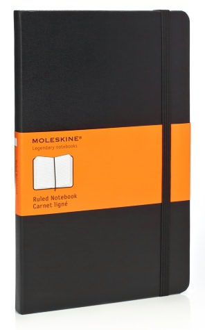 Moleskine Classic Notebook, Large, Ruled, Black, Hard Cover (5 x 8.25)