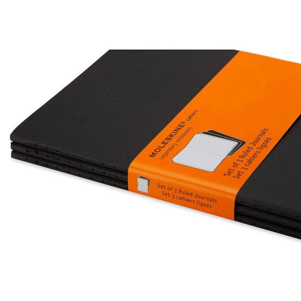 Moleskine Cahier Journal (Set of 3), Pocket, Ruled, Black, Soft Cover (3.5 x 5.5): Set of 3 Ruled Journals