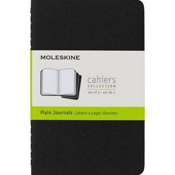 Moleskine Cahier Journal (Set of 3), Pocket, Plain, Black, Soft Cover (3.5 x 5.5): Set of 3 Plain Journals