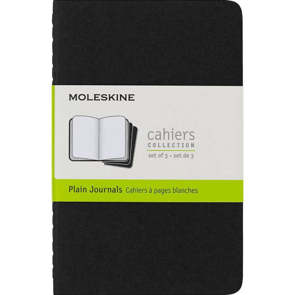 Moleskine Cahier Journal (Set of 3), Pocket, Plain, Black, Soft Cover (3.5 x 5.5): Set of 3 Plain Journals