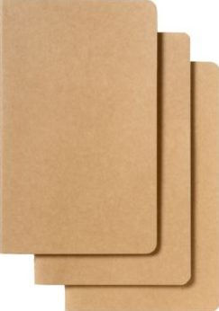 Moleskine Cahier Journal (Set of 3), Large, Plain, Kraft Brown, Soft Cover (5 x 8.25): set of 3 Plain Journals
