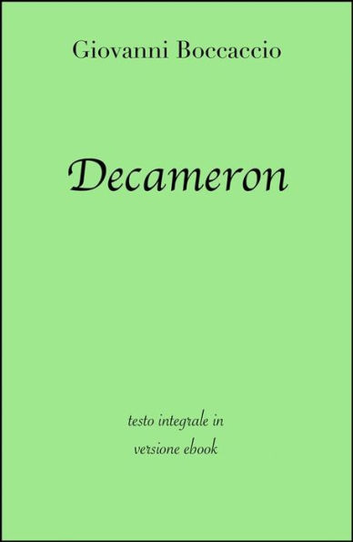 Decameron di Giovanni Boccaccio in ebook