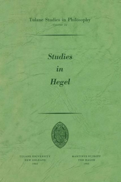 Studies in Hegel: Reprint 1960