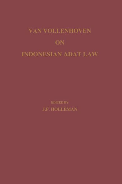 Van Vollenhoven on Indonesian Adat Law