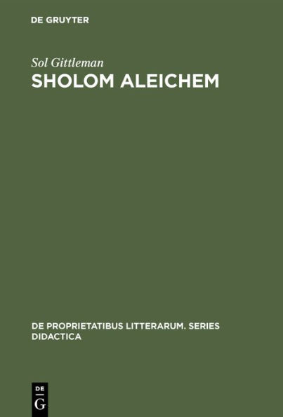 Sholom Aleichem: A Non-Critical Introduction