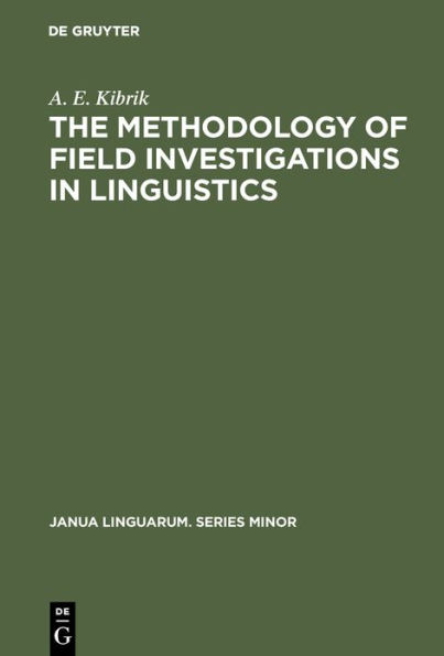 The methodology of field investigations in linguistics: (Setting up the problem)