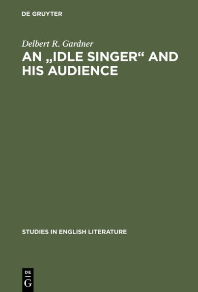 An "Idle Singer" and his audience: A study of William Morris's poetic reputation in England, 1858-1900