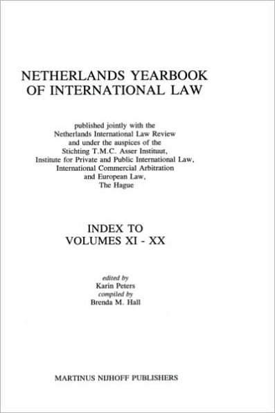 Netherlands Yearbook of International Law, Index To Vol XI-XX