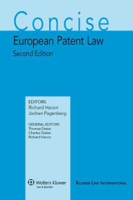 Title: Concise European Patent Law, second edition, Author: Richard Hacon