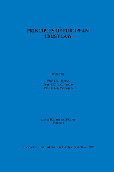 Principles of European Trust Law
