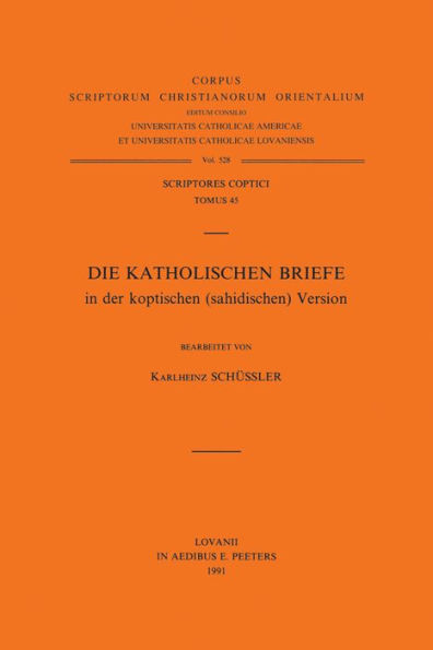 Die Katholischen Briefe in der koptischen (sahidischen) Version Copt. 45
