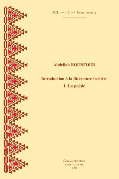 Introduction a la litterature berbere. 1. La poesie