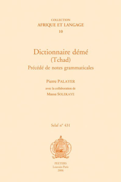 Dictionnaire deme (Tchad). Precede de notes Grammaticales: AEL10