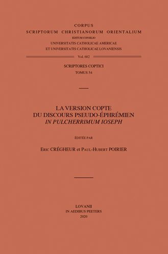 La version copte du discours pseudo-ephremien In pulcherrimum Ioseph. T.