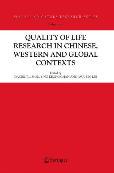 Quality-of-Life Research in Chinese, Western and Global Contexts / Edition 1