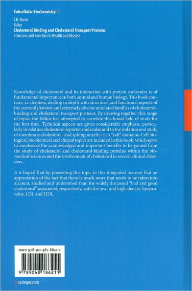 Cholesterol Binding and Cholesterol Transport Proteins:: Structure and Function in Health and Disease / Edition 1