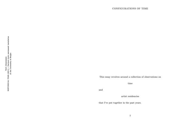 Configurations of Time: Imagining Other Temporalities in the Artist Residency