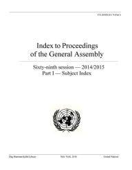 Title: Index To Proceedings Of The General Assembly: 2014/2015: Part I- Subject Index, Author: Holly Freeling