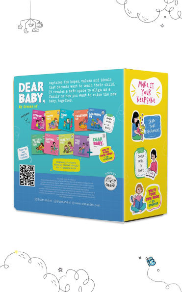 DEAR BABY, MY DREAMS OF: Keepsake Box Set for New & Expecting Parents 9 Books to Read to Bump + 1 DIY First Book to Baby + Stickers Memories Keeper, Gift for New Mom, Pregnancy, Baby Shower