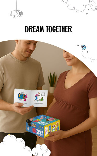 DEAR BABY, MY DREAMS OF: Keepsake Box Set for New & Expecting Parents 9 Books to Read to Bump + 1 DIY First Book to Baby + Stickers Memories Keeper, Gift for New Mom, Pregnancy, Baby Shower