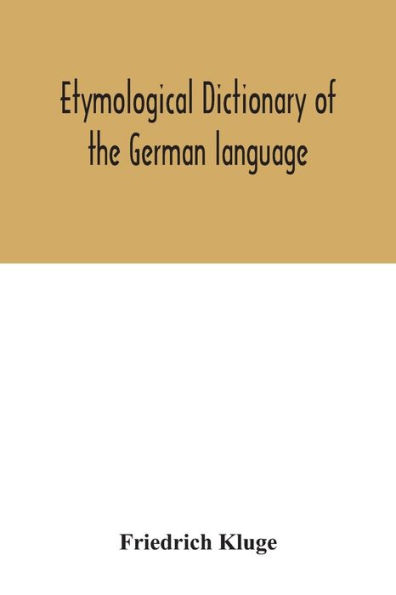 Etymological dictionary of the German language