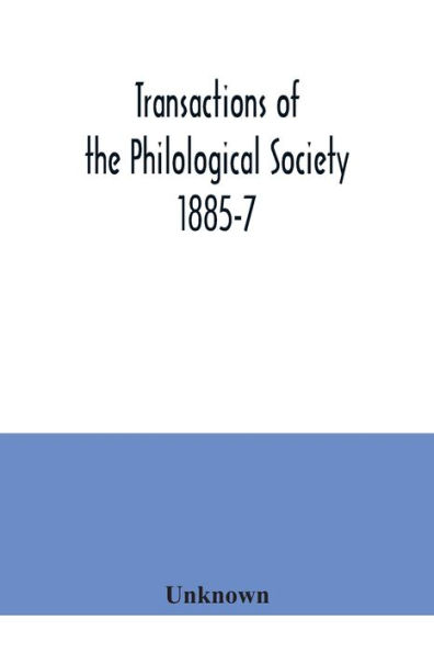 Transactions of the Philological Society