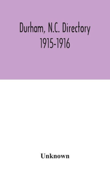 Durham, N.C. directory 1915-1916