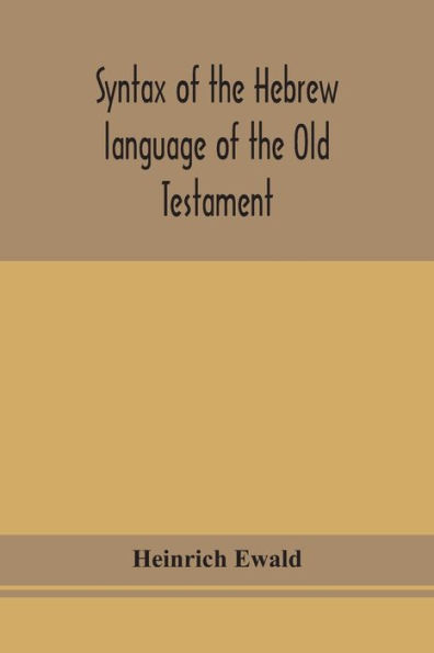 Syntax of the Hebrew language Old Testament
