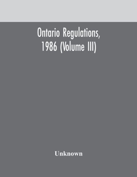 Ontario regulations