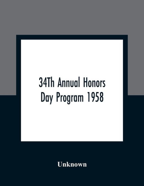 34Th Annual Honors Day Program 1958