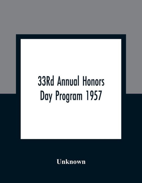 33Rd Annual Honors Day Program 1957