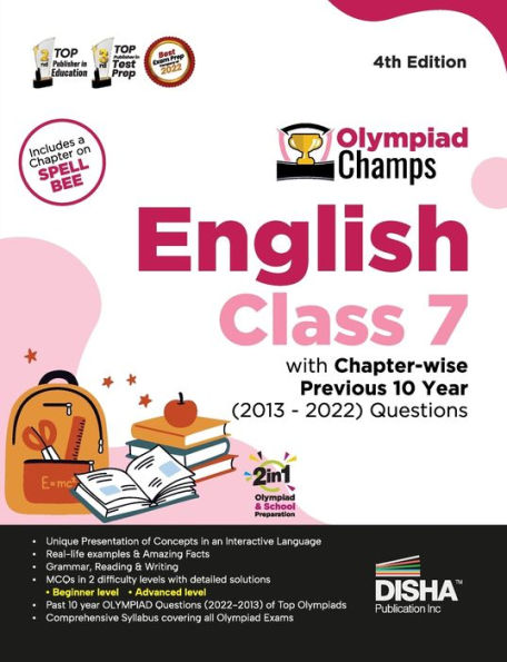 Olympiad Champs English Class 7 with Chapter-wise Previous 10 Year (2013 - 2022) Questions 4th Edition Complete Prep Guide with Theory, PYQs, Past & Practice Exercise