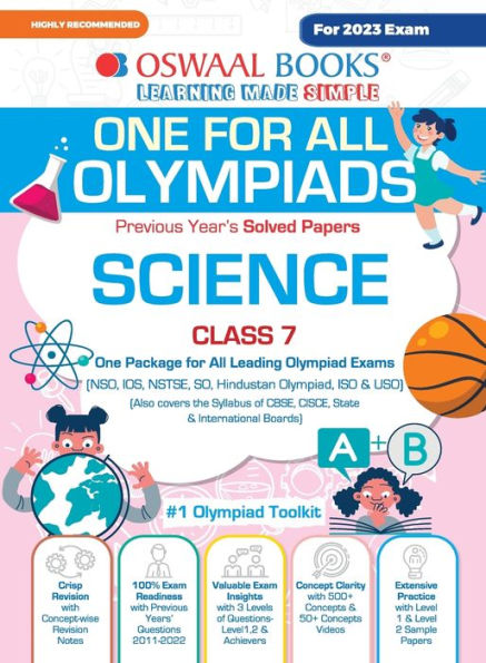 Oswaal One For All Olympiad Previous Years' Solved Papers, Class-7 Science Book (For 2023 Exam)
