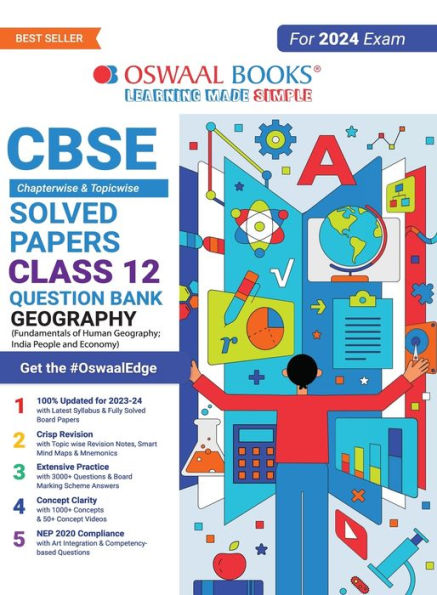 Oswaal CBSE Chapterwise Solved Papers 2023-2014 Geography Class 12th (2024 Exam)