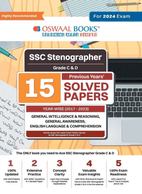 Oswaal SSC Stenographer Grade C & D 15 Year's Solved Papers General ...